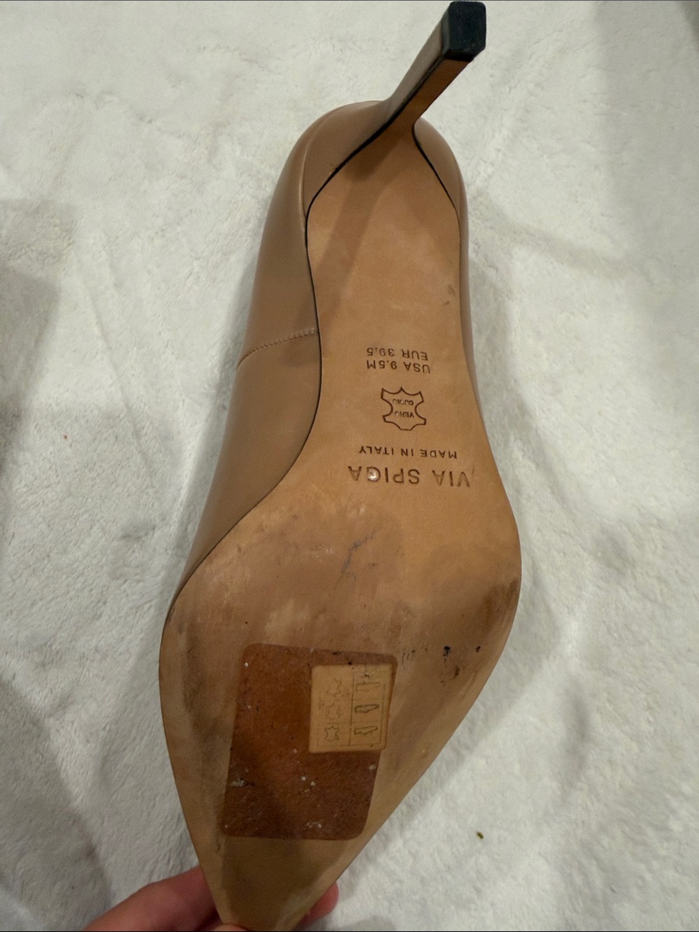 Via Spiga Nude Tan Pointed-Toe Stiletto Pumps - Picture 5 of 7